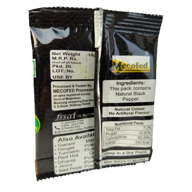 Black Pepper Powder 10g back